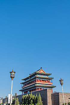 中国北京正阳门城楼古建筑