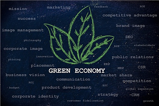 绿色,经济,上方,商务