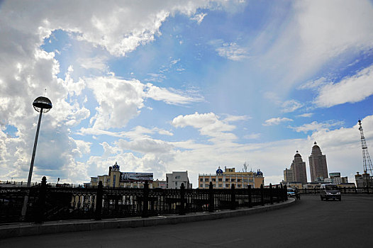 内蒙古港港口城市满洲里风光
