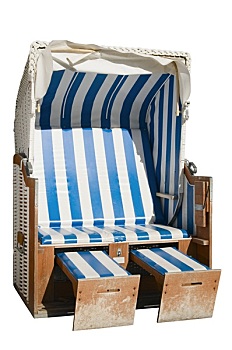 沙滩椅,蓝色,白人,条纹
