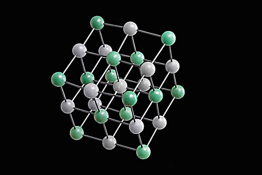 白色,绿色,分子结构,黑色背景