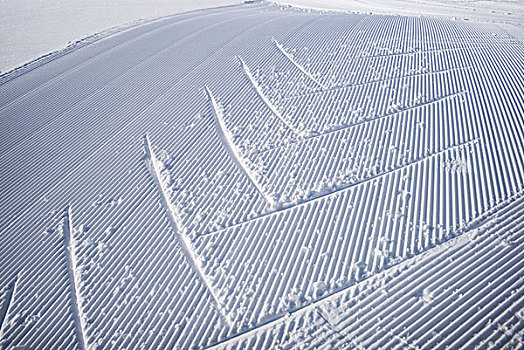 雪地,修饰,痕迹,滑雪胜地,阳光,班芙国家公园,艾伯塔省,加拿大