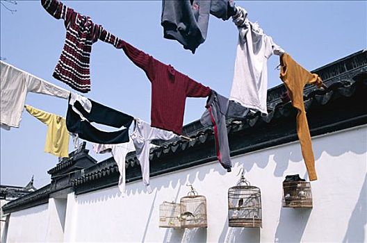 中国,洗衣服,洗,杆,北京