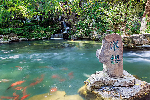 中国山东省济南市趵突泉公园水景园林景观