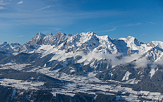 风景,山丘,冬天,斯拉德明,施蒂里亚,奥地利,欧洲