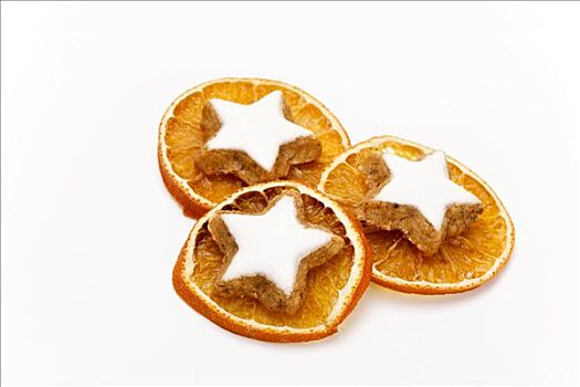 干燥,橙色,星形,肉桂饼干
