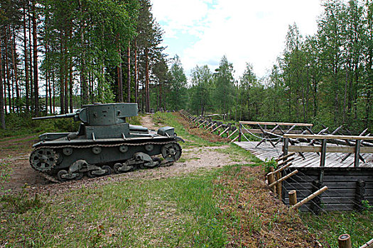 坦克,第二次世界大战,靠近,芬兰,欧洲
