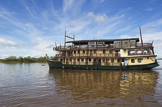 秘鲁,亚马逊河,盆地,靠近,伊基托斯,河,游船