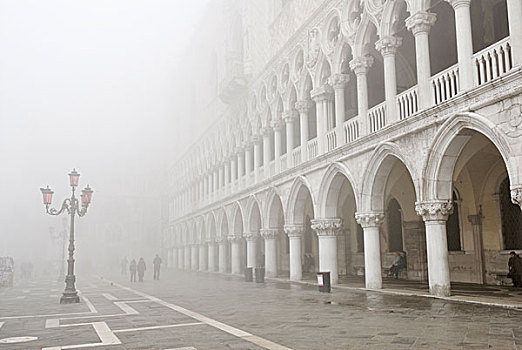 宫殿,公爵宫,雾气,威尼斯,威尼托,意大利,欧洲
