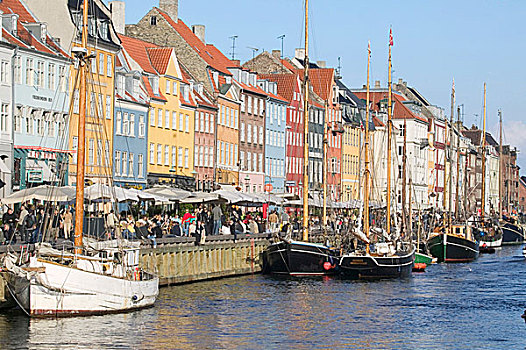 帆船,停泊,新港,运河,哥本哈根,丹麦