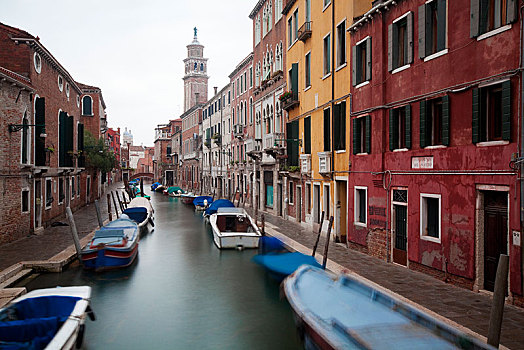 运河,船,威尼斯,意大利,欧洲