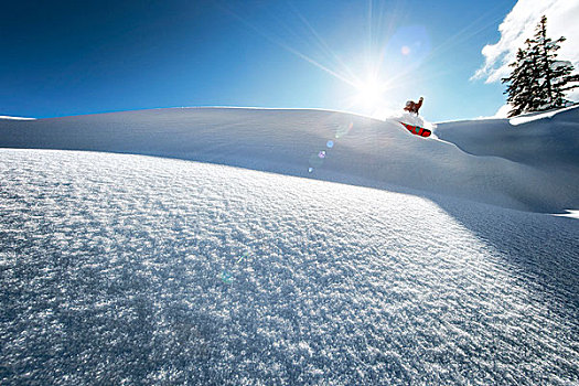 奥地利,山景,滑雪板玩家