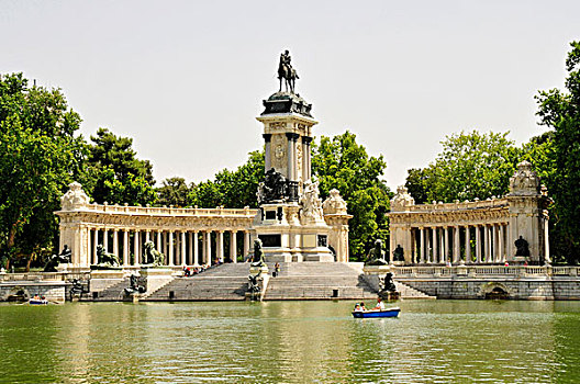 旅游,船,正面,纪念建筑,公园,马德里,西班牙,伊比利亚半岛,欧洲