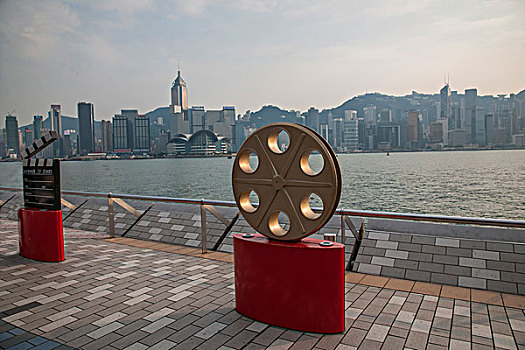 香港九龙维多利亚湾星光大道演艺现场雕塑