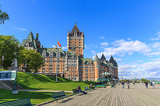 海边,散步场所,平台,夫隆特纳克城堡,魁北克,魁北克省,加拿大,北美
