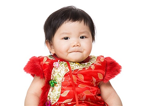 中国人,女婴,传统服装,新年