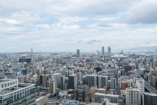 日本大阪城市天际线现代建筑风景