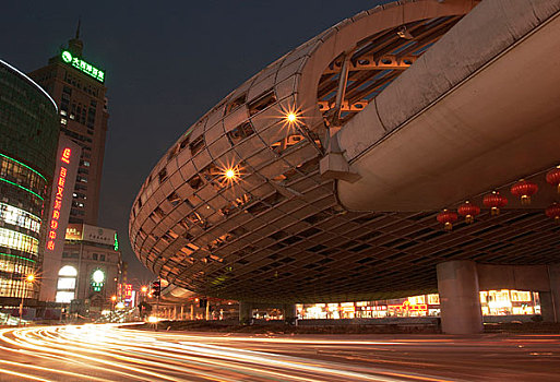 上海五角场商业区夜景