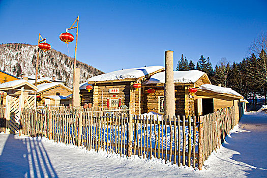 雪鄉(xiāng),雙峰林場(chǎng),村莊,風(fēng)景,白天,黑龍江,牡丹江