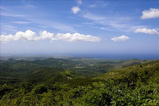 山峦,靠近,城镇,特立尼达,古巴,加勒比海,北美