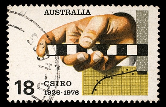 邮票,澳大利亚,察看,尺,图表,带子,联邦,科学,工业,研究,条理,周年纪念