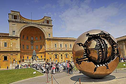 球体,院落,松果,梵蒂冈,博物馆,意大利
