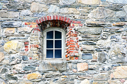 老,窗户,石墙