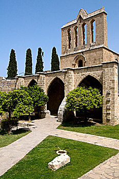 哥特式,博拉帕斯修道院,靠近,凯里尼亚,塞浦路斯北部,塞浦路斯