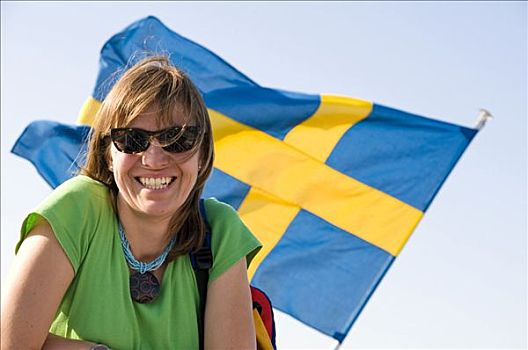 正面,瑞典,旗帜