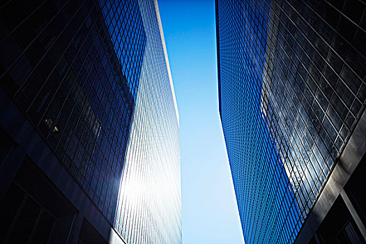 仰视,摩天大楼,布鲁克林,纽约,美国