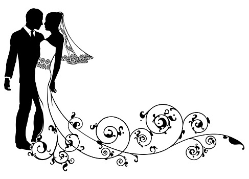 新郎,新娘,花卉图案