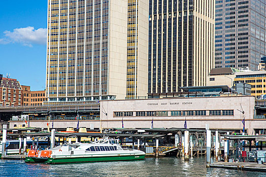环形码头,渡轮,火车站,悉尼,市中心