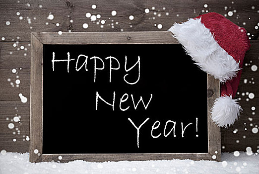 灰色,圣诞贺卡,黑板,新年快乐,雪