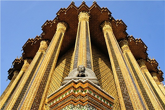 柱子,玉佛寺,曼谷,亚洲,泰国