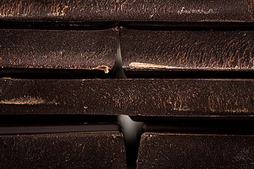 一堆,巧克力,切片,薄荷叶,黑巧克力,上方,木质背景,聚焦