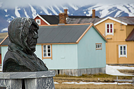 挪威,北极圈,斯匹次卑尔根岛,湾,雕塑,极地,北极,探索,正面,特色,房子