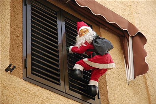 圣诞老人,向上,窗,百叶窗,白色海岸,西班牙