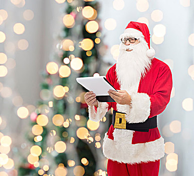 圣诞节,休假,人,概念,男人,服饰,圣诞老人,便笺,上方,树,背景