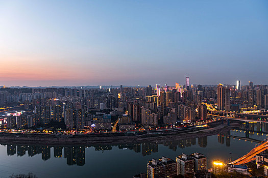 重庆江北区夜景全貌图