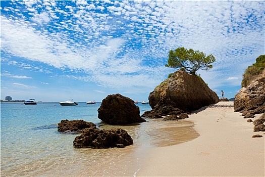 漂亮,海滩,葡萄牙