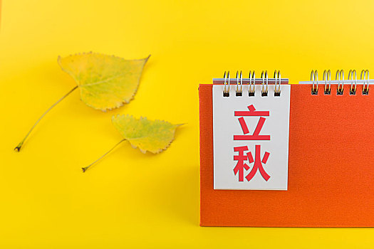 日历和树叶,二十四节气立秋节气图片