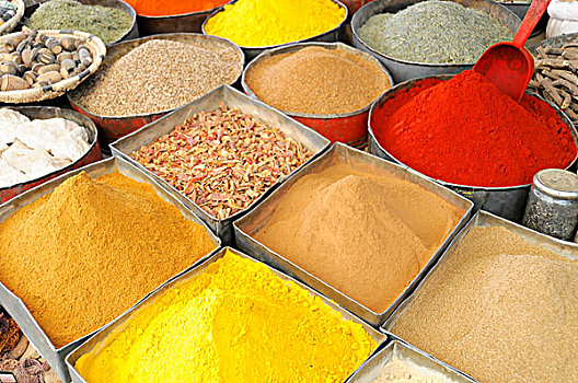 调味品,市场,摩洛哥,非洲