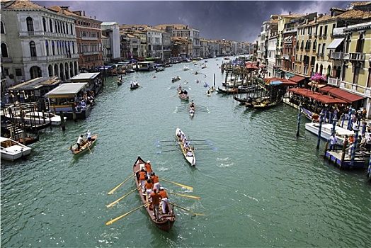 雷雨天气,上方,威尼斯,水道