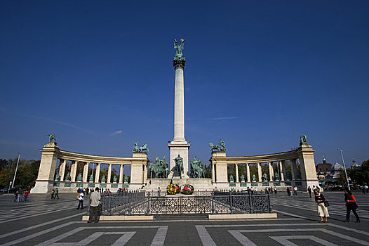 匈牙利,布达佩斯,广场,柱子,天使长