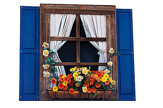 乡村风格,窗户,花