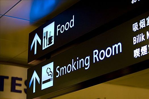烟,信息板,机场,新加坡,印度尼西亚