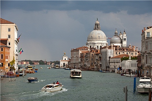 威尼斯,风景,大运河,行礼,风暴