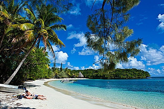 白沙滩,湾,新喀里多尼亚,美拉尼西亚,南太平洋