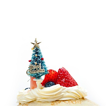 圣诞树,绉,薄烤饼,蛋糕