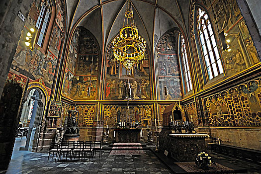 小教堂,哥特式,大教堂,布拉格城堡,城堡区,拉德肯尼,布拉格,波希米亚,捷克共和国,欧洲